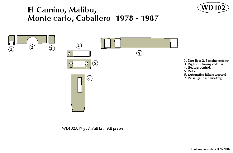 Chevrolet El Camo Dash Kit by B&I