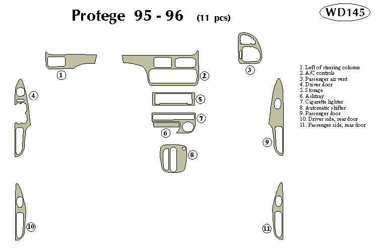 Mazda Protege Dash Kit by B&I