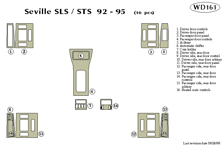 Cadillac Seville Sls / Sts Dash Kit by B&I