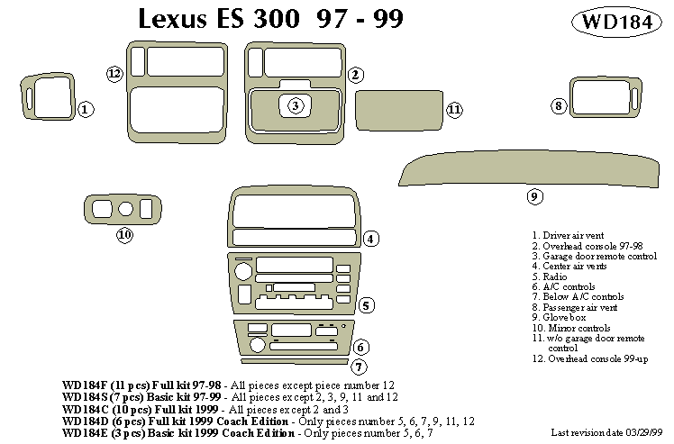 Lexus Es300 Dash Kit by B&I