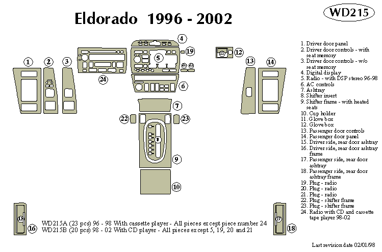 Cadillac Eldorado Dash Kit by B&I