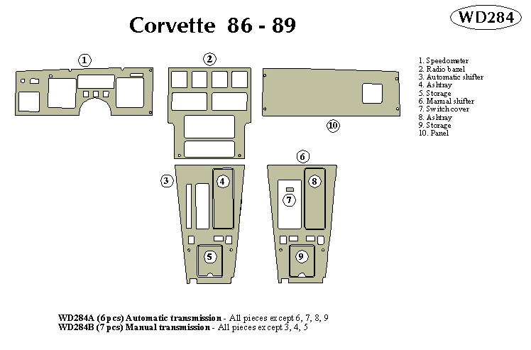 Chevrolet Corvette 86-89 Dash Kit by B&I