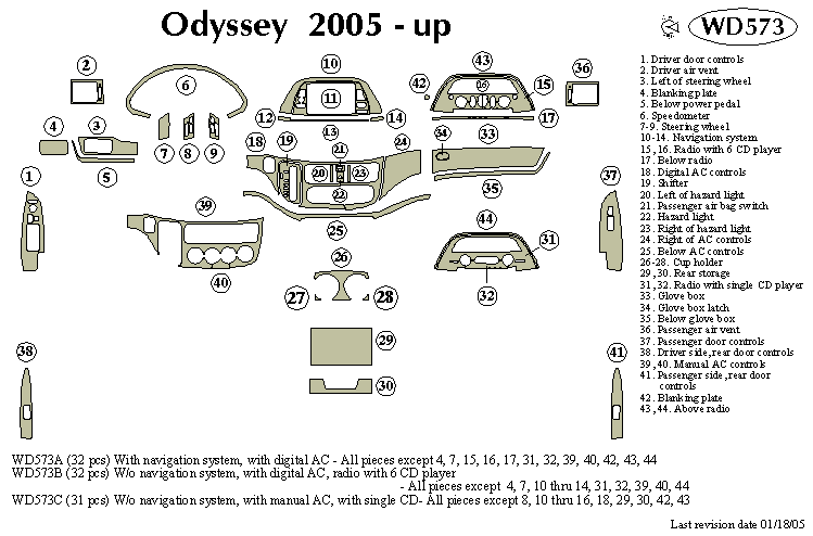 Honda Odyssey Dash Kit by B&I