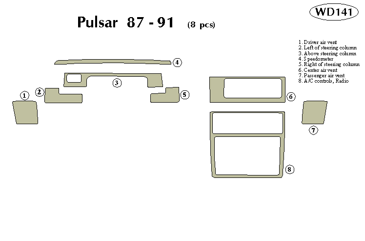 Nissan Pulsar 87-91 Dash Kit by B&I