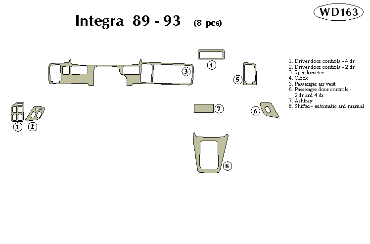 Acura Tegra 89-93 Dash Kit by B&I