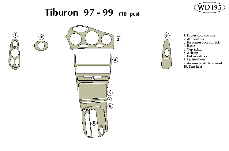 Hyundai Tiburon Dash Kit by B&I