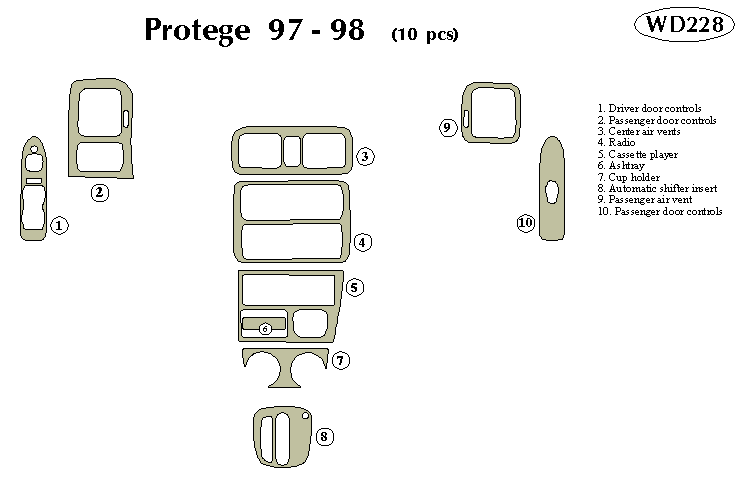 Mazda Protege Dash Kit by B&I
