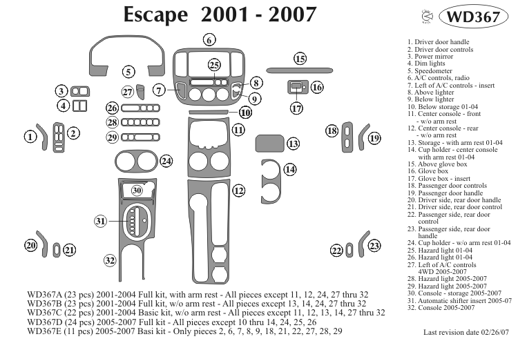 Ford Escape Dash Kit by B&I