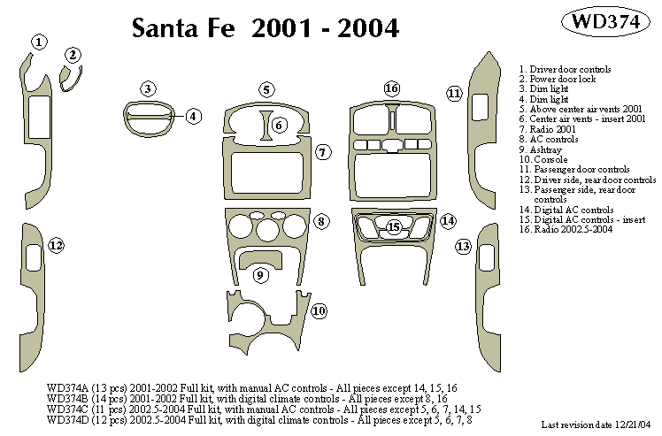 Hyundai Santa Fe Dash Kit by B&I
