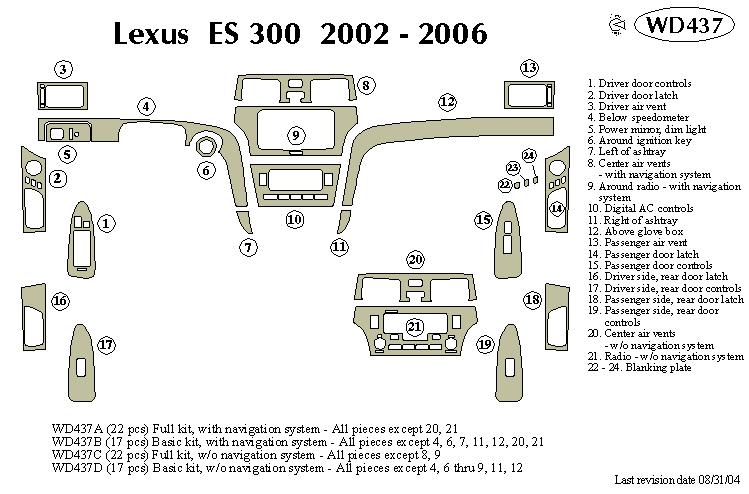 Lexus Es300 Dash Kit by B&I