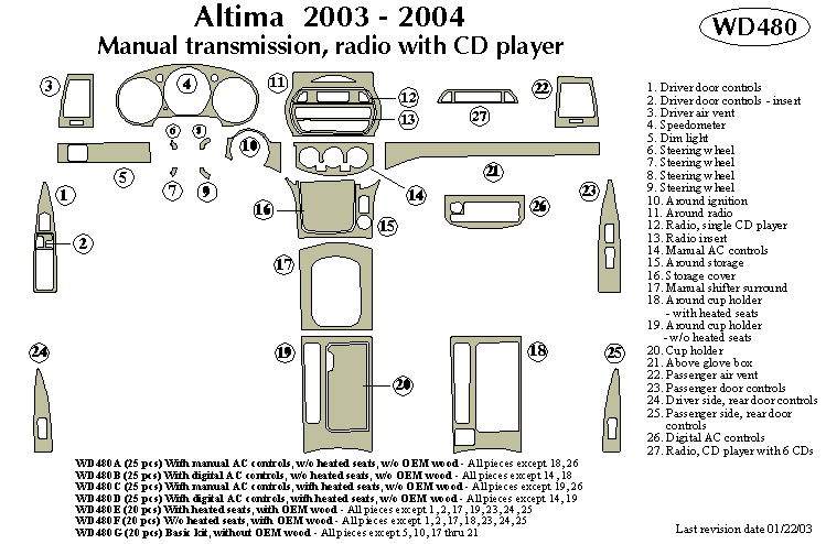 Nissan Altima Dash Kit by B&I