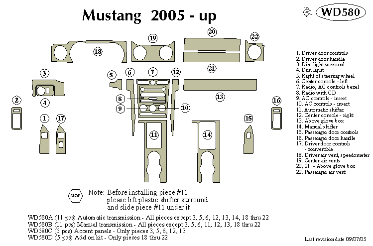 Ford Mustang Dash Kit by B&I