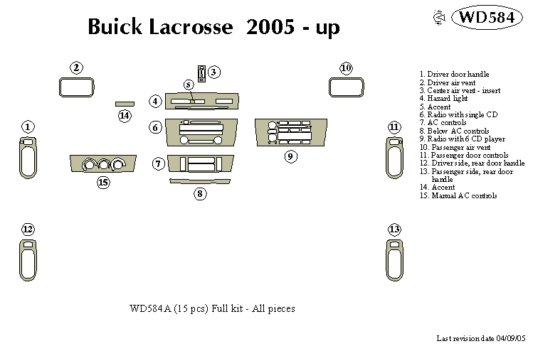 Buick Lacrosse Dash Kit by B&I