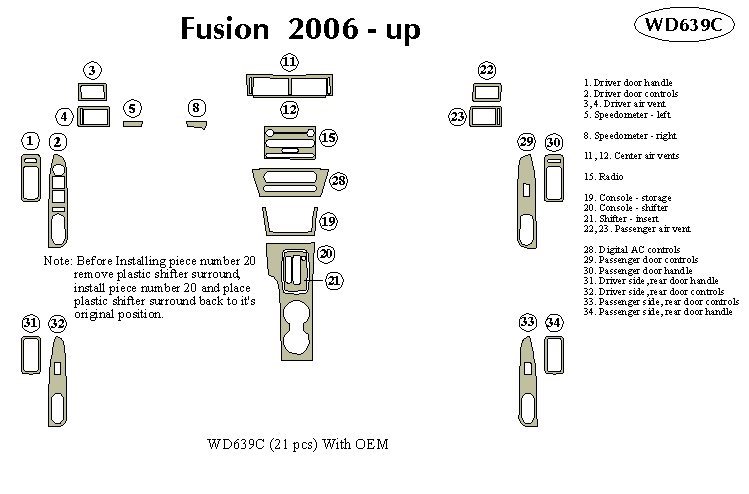 Ford Fusion Dash Kit by B&I