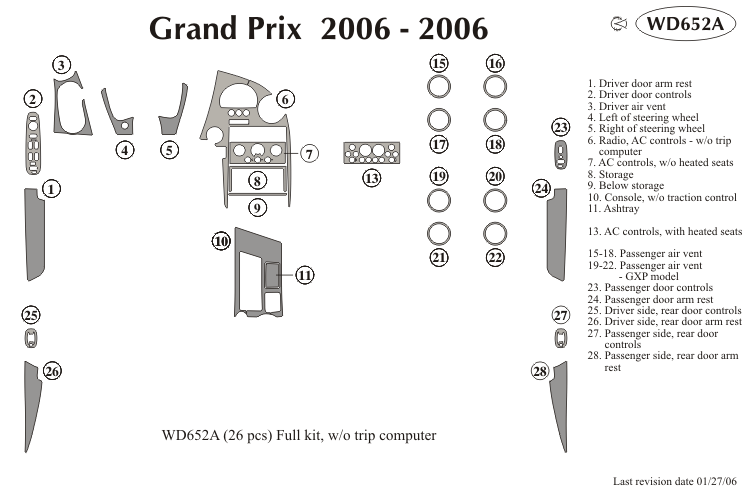 Pontiac Gr Prix Dash Kit by B&I