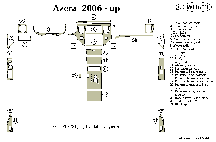 Hyundai Azera Dash Kit by B&I