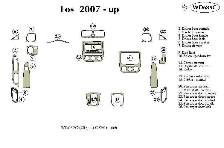Wd691 Volkswagen Eos Dash Kit by B&I